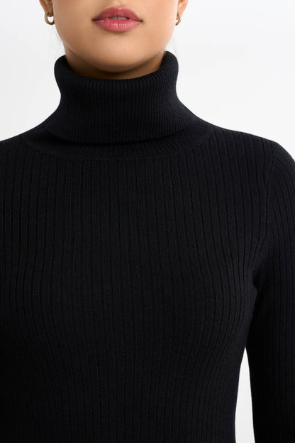 Ribbed Turtleneck Sweater