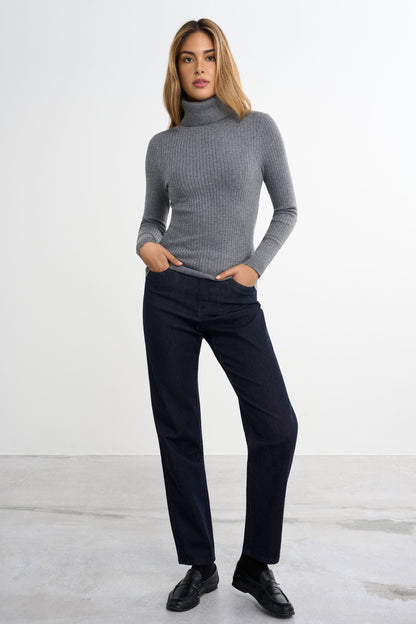 Ribbed Turtleneck Sweater