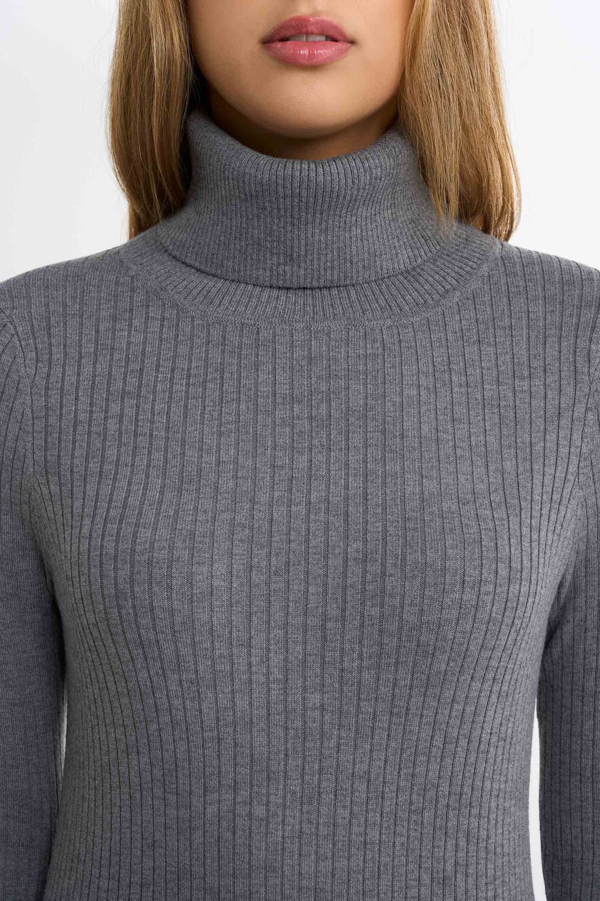 Ribbed Turtleneck Sweater