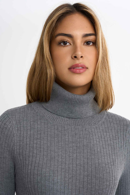Ribbed Turtleneck Sweater