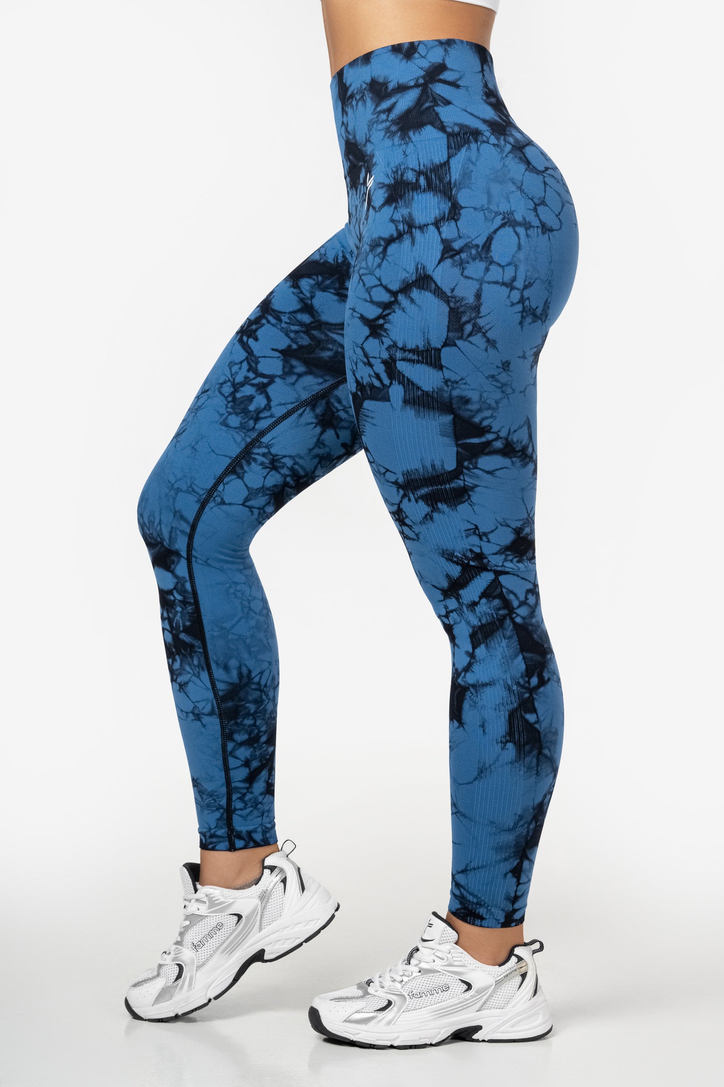 Blue Tie Dye Scrunch Leggings - for dame - Famme - Leggings