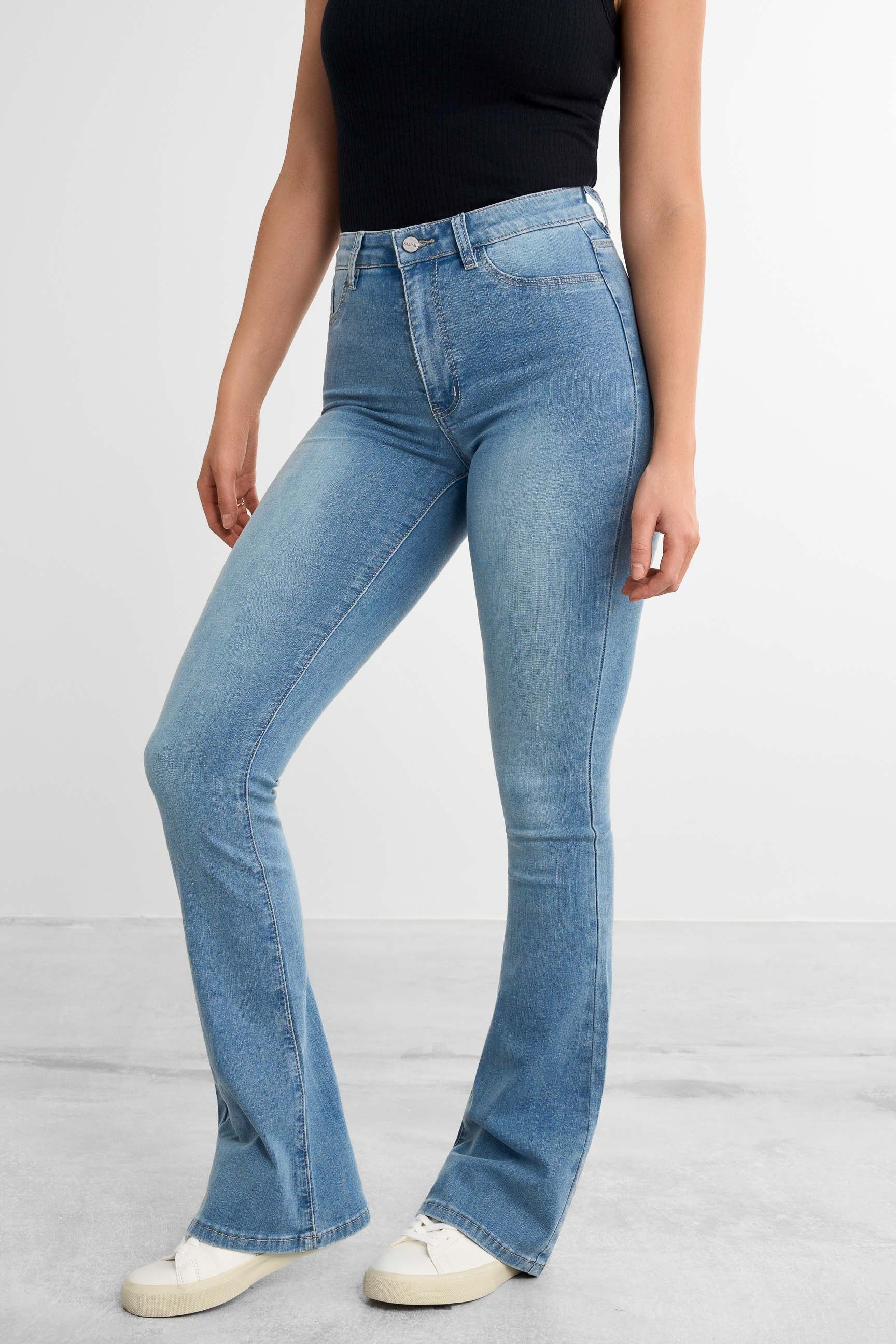 Blugi evazați V2 | Pantaloni evazați | Blugi elastici – Famme