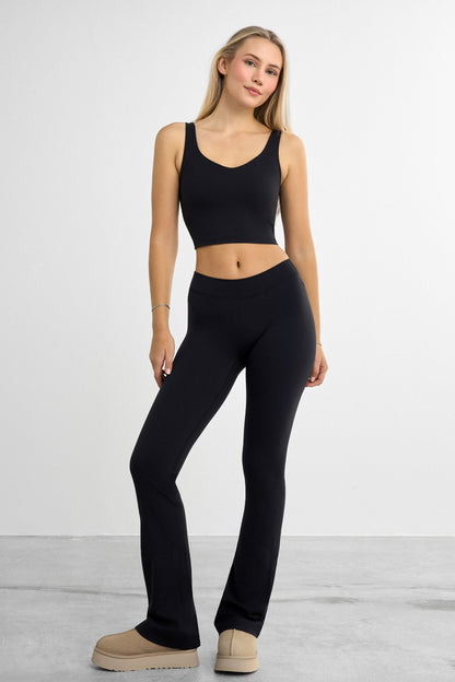 Mid Waist Softy Flared Leggings - for dame - Famme - Leggings